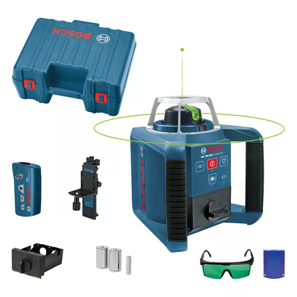 GRL 300 HVG Professional Rotationslaser in Handwerkerkoffer mit 2 x Batterie (LR20), Zubehör-Set