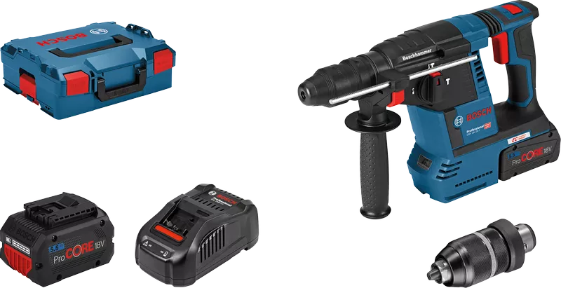 GBH 18V-26 F Professional in L-BOXX 136 mit 2 x Li-Ion-Akku ProCORE18V 5.5Ah, Bohrfutter