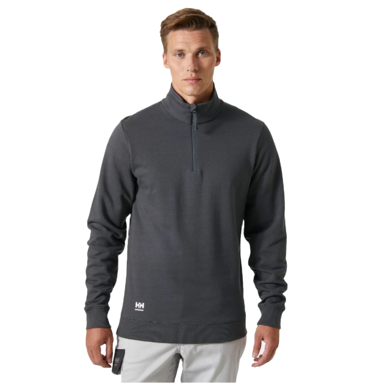 Klassisches Sweatshirt mit halbem Reißverschluss