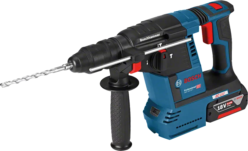 GBH 18V-26 F Professional in L-BOXX 136 mit 2 x Li-Ion-Akku 5,0 Ah, Zusatzhandgriff