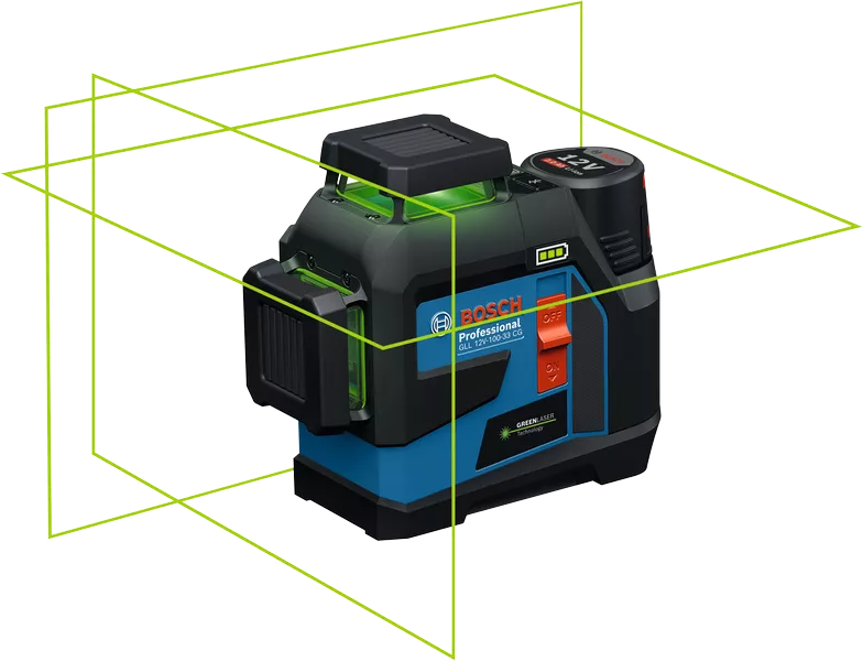 GLL 12V-100-33 CG Professional Linienlaser mit 4 x Batterie (AA), Universalhalterung LB 10 - MELTEC GmbH