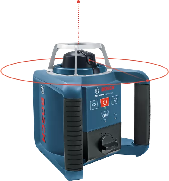 GRL 300 HV Professional Rotationslaser im Handwerkerkoffer mit 1 x 9V-Blockbatterie, Zubehör-Set - MELTEC GmbH