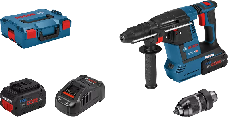 GBH 18V-26 F Professional in L-BOXX 136 mit 2 Li-Ion-Akku 8,0 Ah ProCORE18V, Bohrfutter