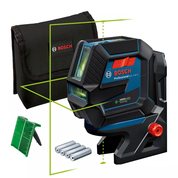 GCL 2-50 G Professional Kombilaser mit 4 x Batterie (AA), Drehhalterung RM 10