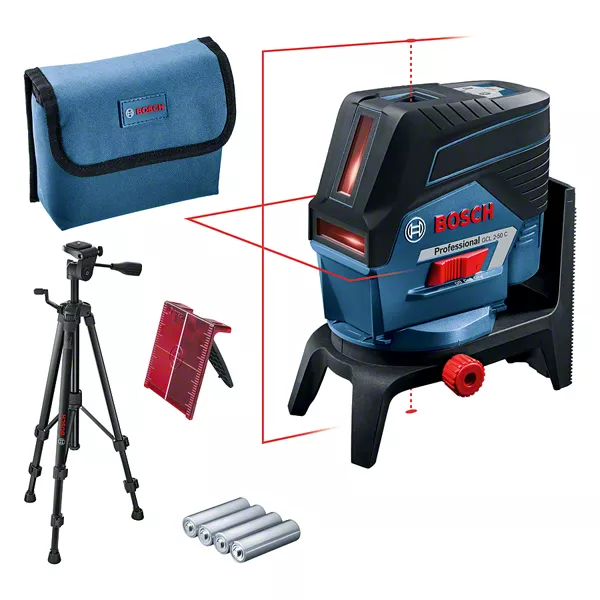 GCL 2-50 C Professional Kombilaser mit 4 x Batterie (AA), Adapter