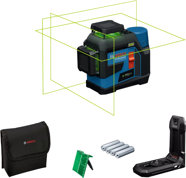 GLL 12V-100-33 CG Professional Linienlaser mit 4 x Batterie (AA), Universalhalterung LB 10 - MELTEC GmbH