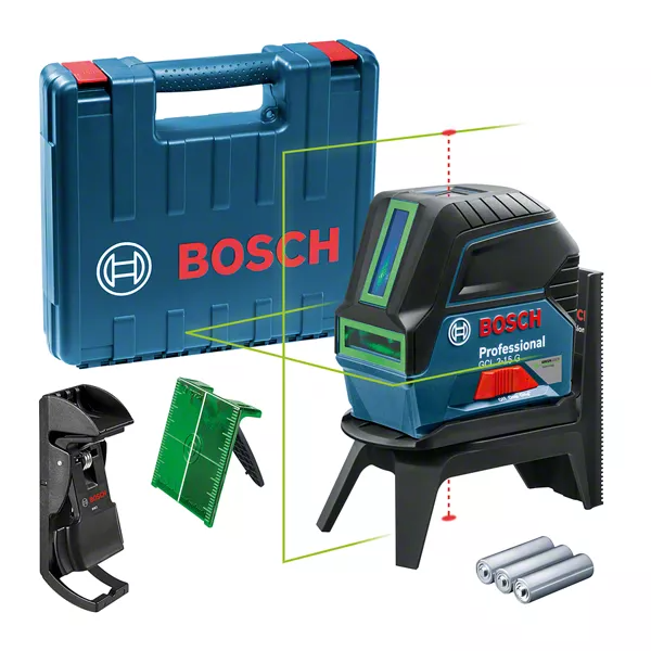 GCL 2-15 G Professional Kombilaser im Handwerkerkoffer mit 3 x Batterie (AA), Drehhalterung