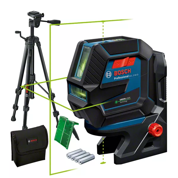 GCL 2-50 G Professional Kombilaser mit 4 x Batterie (AA), Stativ