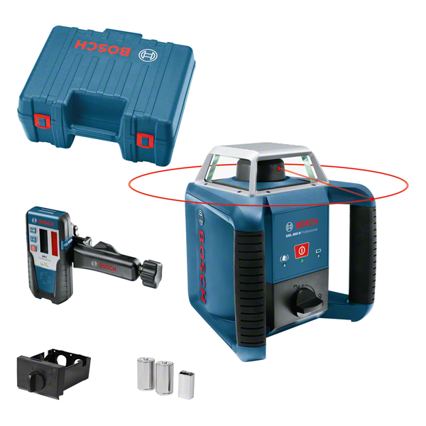 GRL 400 H Professional Rotationslaser im Handwerkerkoffer mit 2 x Batterie (LR20), Empfänger - MELTEC GmbH