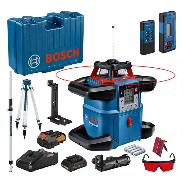 GRL 600 CHV Professional Rotationslaser im Handwerkerkoffer mit 1 x Li-Ion-Akku ProCORE18V 4.0Ah, Laser-Empfänger
