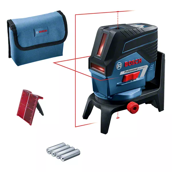 GCL 2-50 C Professional Kombilaser mit 4 x Batterie (AA), Adapter