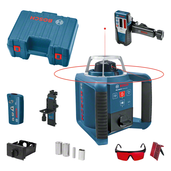 GRL 300 HV Professional Rotationslaser im Handwerkerkoffer mit 1 x 9V-Blockbatterie, Empfänger