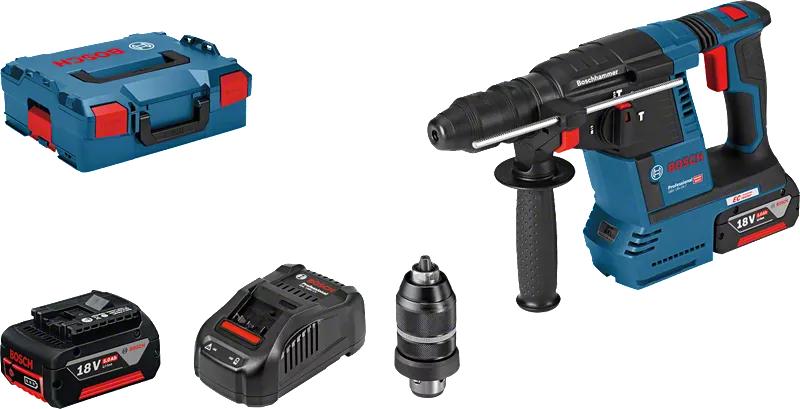 GBH 18V-26 F Professional in L-BOXX 136 mit 2 x Li-Ion-Akku 5,0 Ah, Zusatzhandgriff