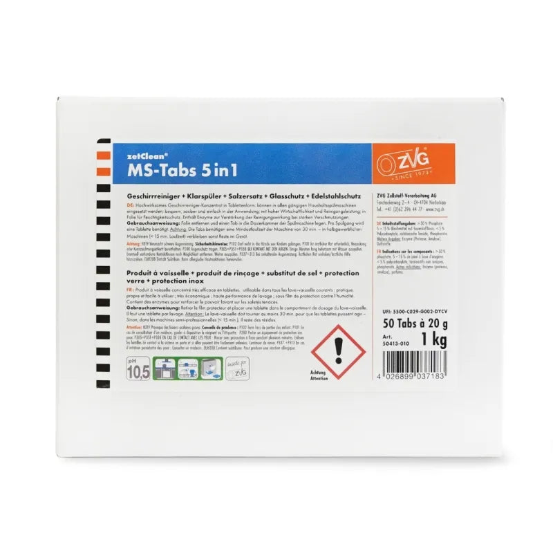 Maschinenspülmittel MS Tabs 5 in 1, 1 kg Karton