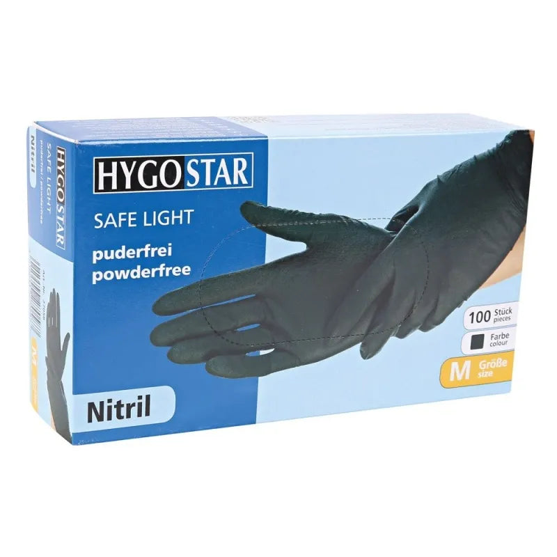 Nitrilhandschuh, schwarz, puderfrei, Gr. L/9, 100 Stk.
