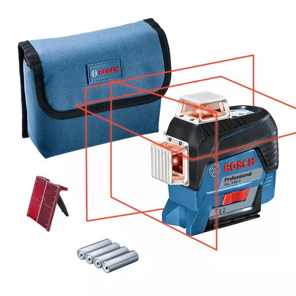 GLL 3-80 C Professional Linienlaser mit 4 x Batterie (AA), Adapter