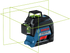 GLL 3-80 G Professional Linienlaser im Handwerkerkoffer mit 4 x Batterie (AA), Laserzieltafel