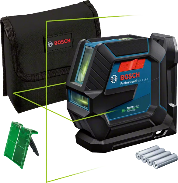 GLL 2-15 G Professional Linienlaser mit 4 x Batterie (AA), Universalhalterung LB 10