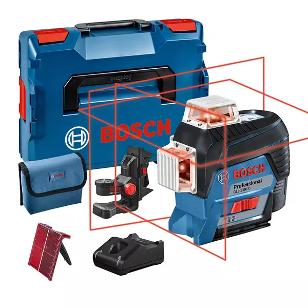 GLL 3-80 C Professional Linienlaser in L-BOXX 136 mit 1 x Akku GBA 12V 2.0Ah, Halterung