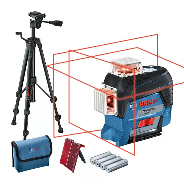 GLL 3-80 C Professional Linienlaser mit 4 x Batterie (AA), Stativ - MELTEC GmbH