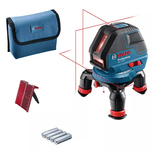 GLL 3-50 Professional Linienlaser mit 4 x Batterie (AA), Laserzieltafel