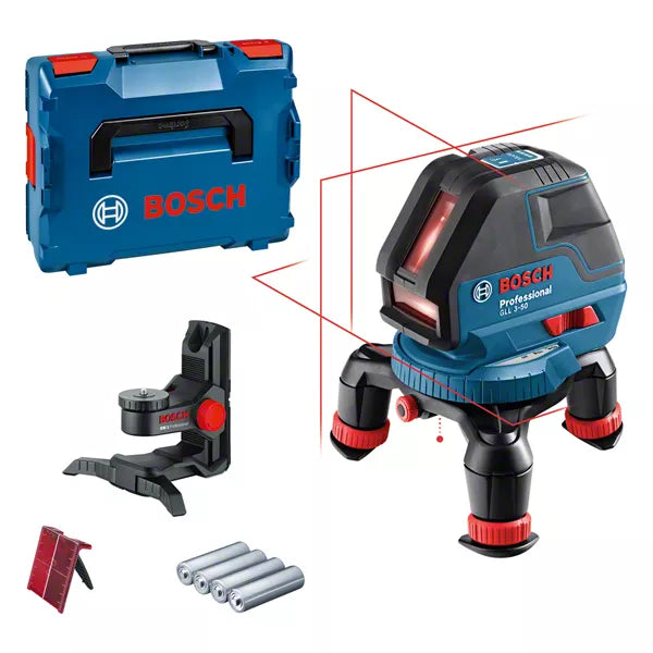 GLL 3-50 Professional Linienlaser in L-BOXX 136 mit 4 x Batterie (AA), Laser-Zieltafel