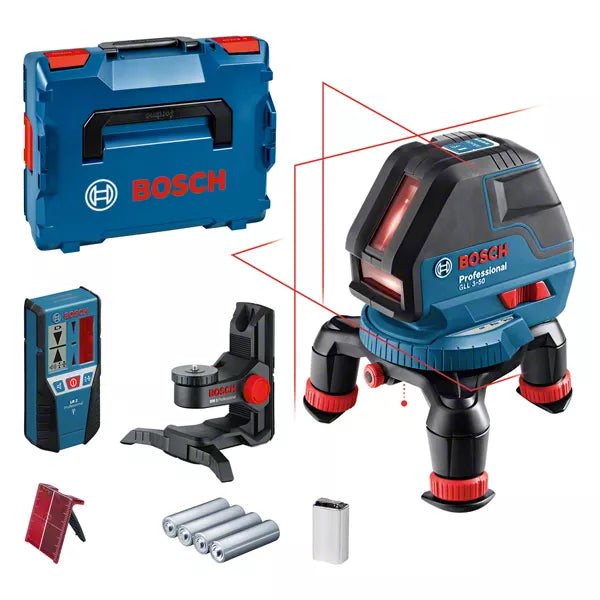 GLL 3-50 Professional Linienlaser in L-BOXX 136 mit 1 x 9V-Blockbatterie, Laserzieltafel