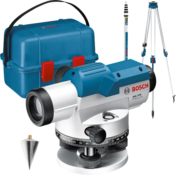 GOL 32 D Professional Optisches Nivelliergerät in Handwerkerkoffer mit Zubehör-Set