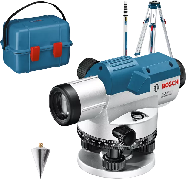 GOL 20 G Professional Optisches Nivelliergerät in Handwerkerkoffer mit Zubehör-Set