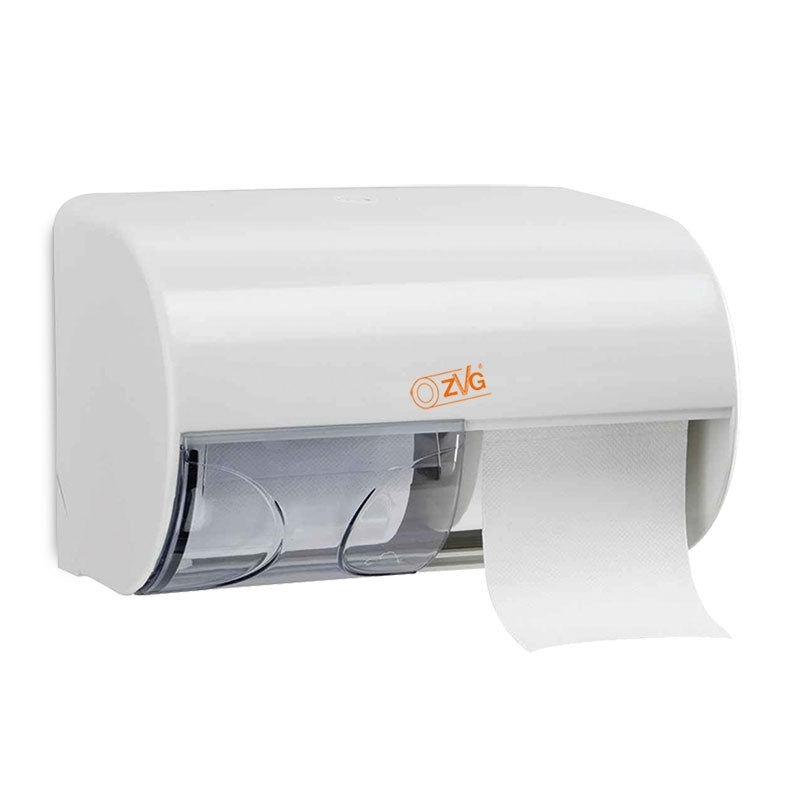 Toilettenpapierrollenspender für 2 Kleinrollen, weiss