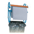 Wandhalterung zetMatic® für Putztuchrollen mit Abfallsackhalterung, blau, bis 420 mm Rollenbreite