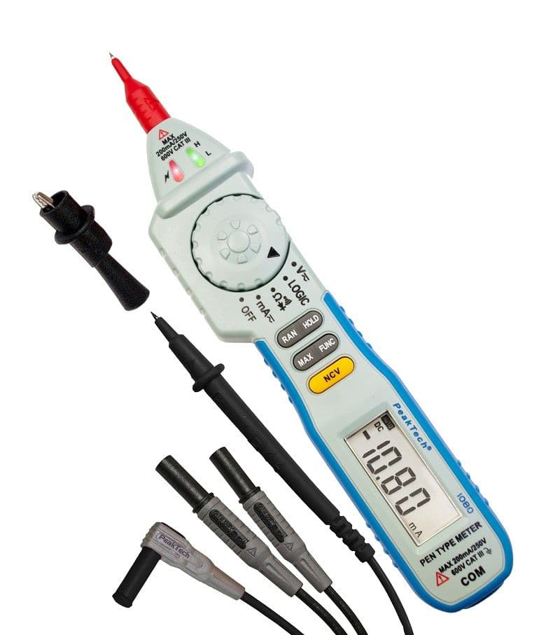 P 1080 - Digitales Stiftmultimeter ~ 2.000 Digits ~ 600V AC/DC ~ mit NCV - MELTEC GmbH