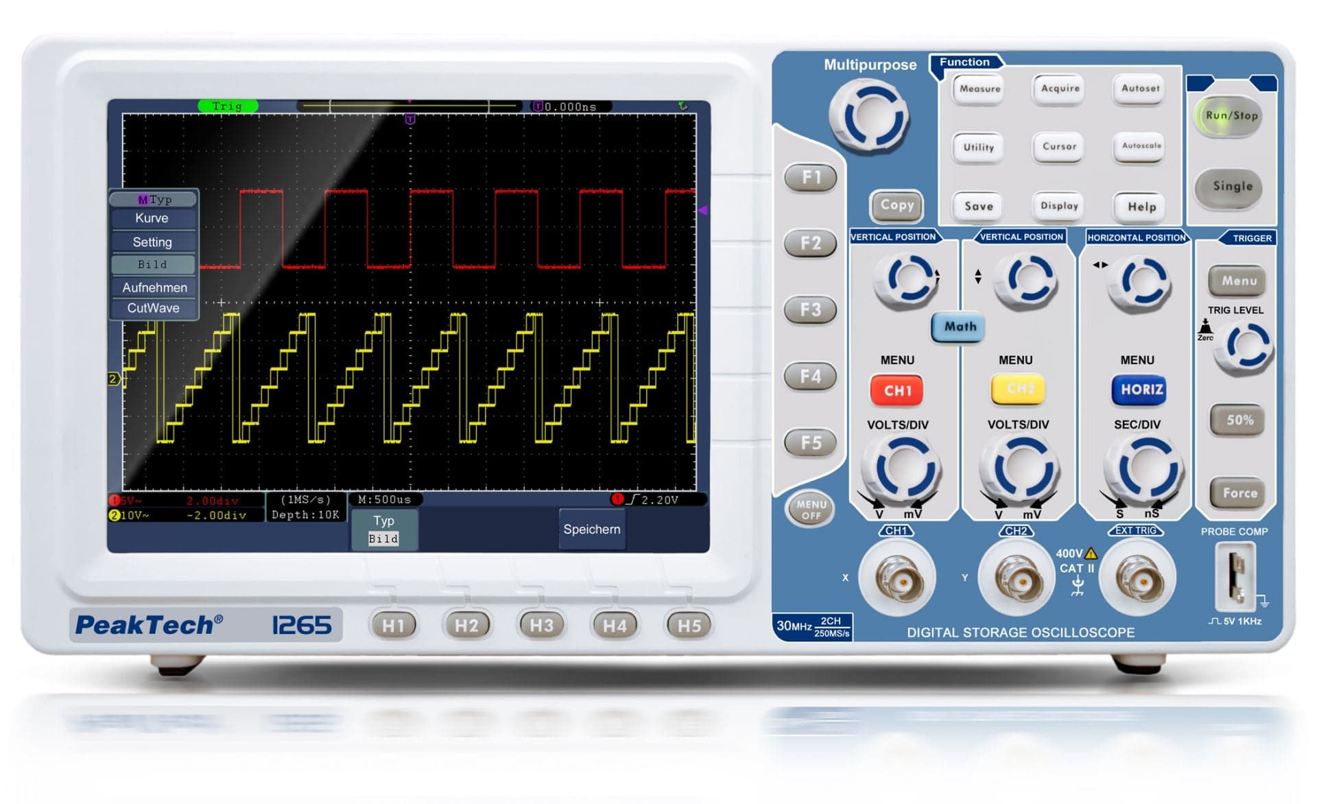 P 1265 - 30 MHz / 2 CH ~ 250 MS/s ~ Digital Speicheroszilloskop mit USB & LAN - MELTEC GmbH
