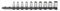 1/4" Satz Steckschlüsseleinsätze Doppel-6-kant mit Clip-Leiste 12916/10-40 - MELTEC GmbH
