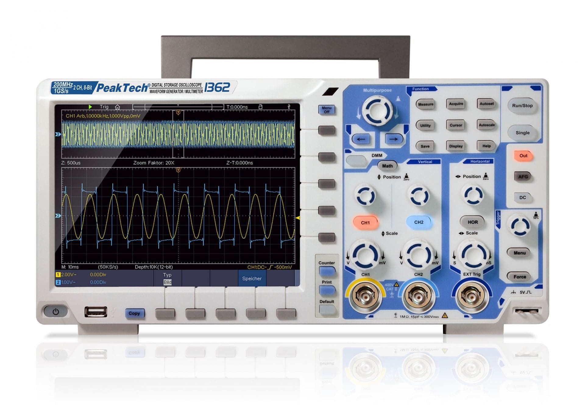 P 1362 - 200 MHz / 2 CH ~ 2 GS/s ~ digitales Speicheroszilloskop - MELTEC GmbH