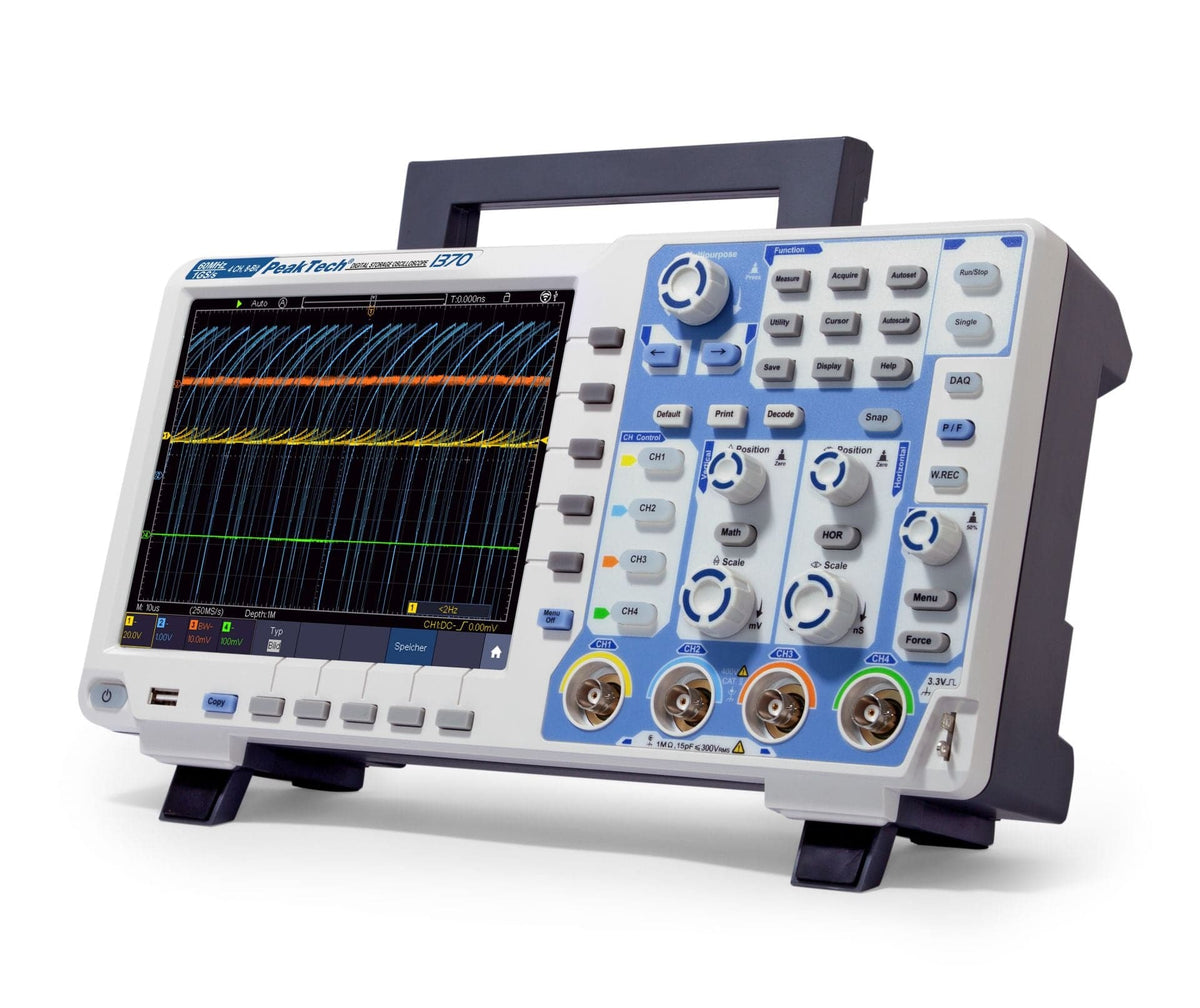 P 1370 - 60 MHz/4 CH ~ 1 GS/s ~ Digital Oszilloskop mit Touch Screen, DMM, Decoder, VGA - MELTEC GmbH