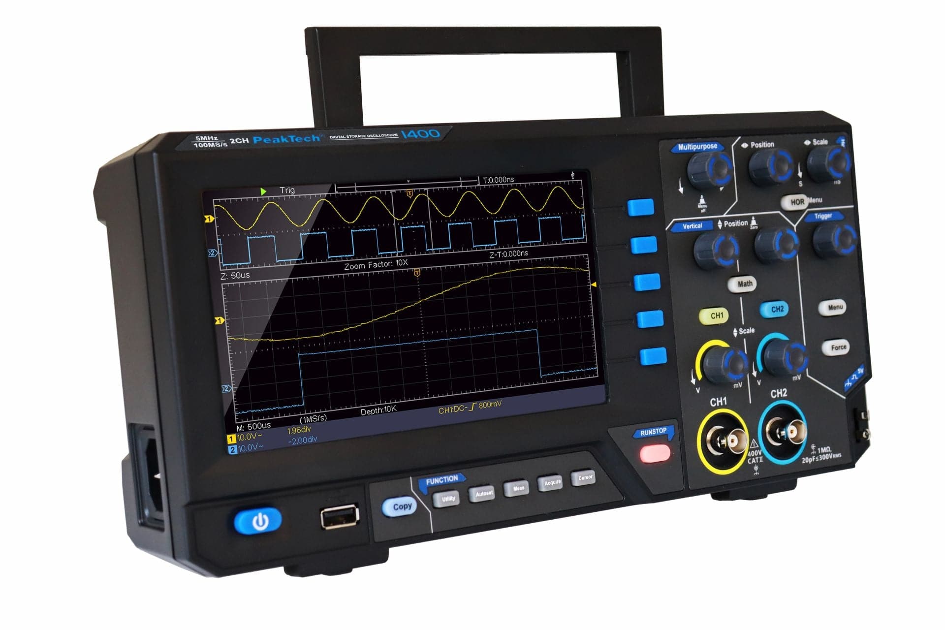 P 1400 - 5 MHz / 2CH, 100MS/s Digital Speicher Oszilloskop - MELTEC GmbH