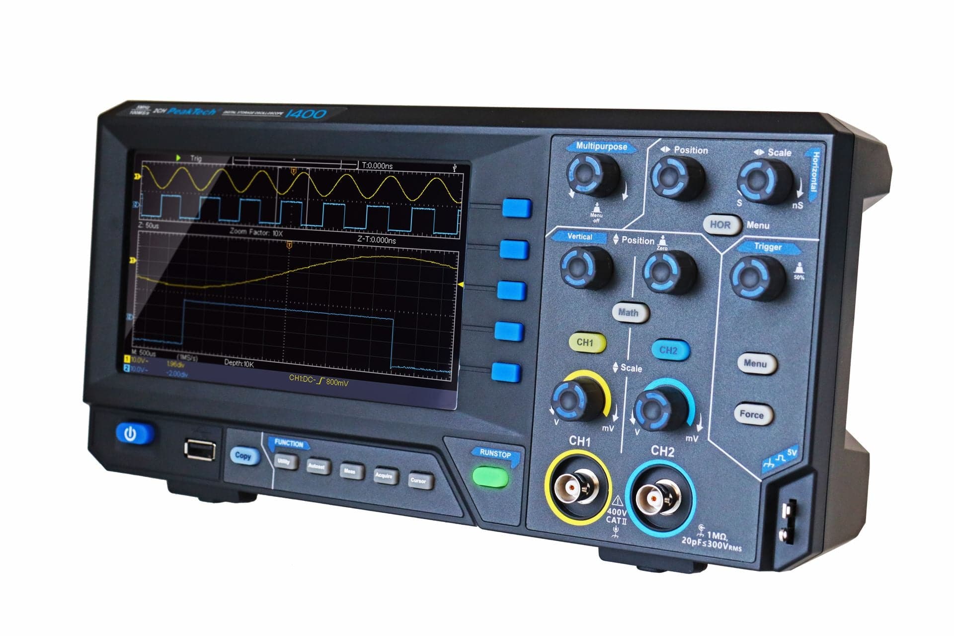 P 1400 - 5 MHz / 2CH, 100MS/s Digital Speicher Oszilloskop - MELTEC GmbH