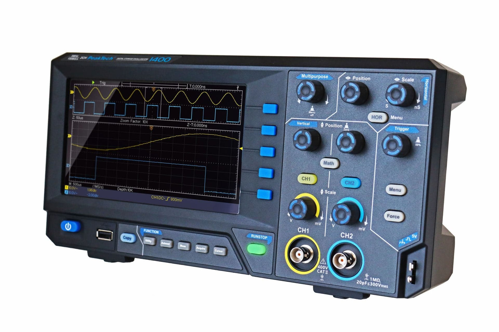 P 1400 - 5 MHz / 2CH, 100MS/s Digital Speicher Oszilloskop - MELTEC GmbH