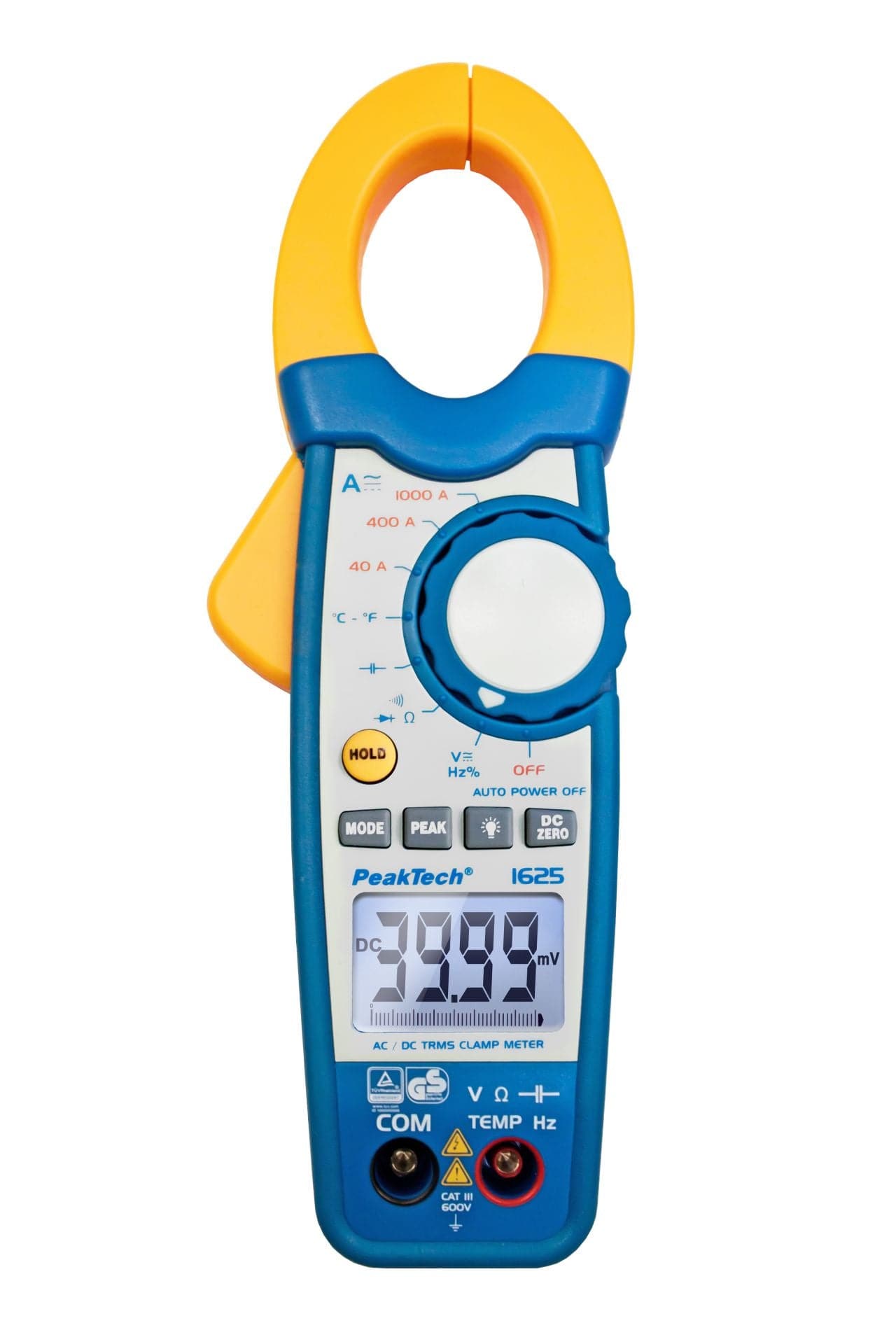 P 1625 - Stromzangenamperemeter ~ 4.000 Counts ~ 1000 A AC/DC mit TrueRMS & DMM - MELTEC GmbH