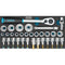 Steckschlüssel SatzVierkant 12,5 mm (1/2 Zoll) ∙ Außen-Doppel-Sechskant-Tractionsprofil, Innen TORX® Profil, Innen-Sechskant Profil - MELTEC GmbH