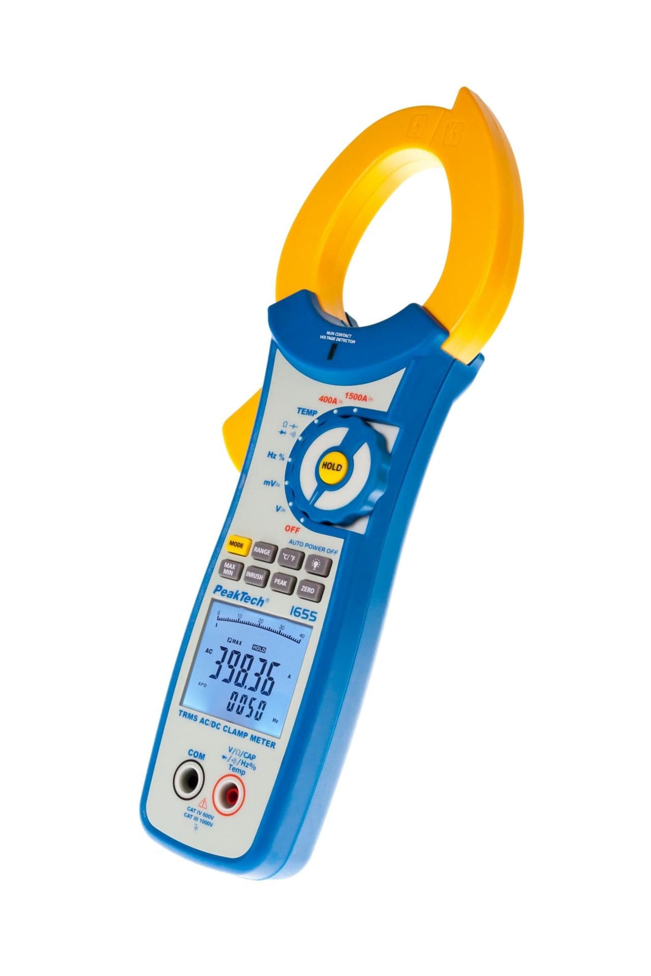 P 1655 - Stromzangenamperemeter ~ 40.000 Counts ~ 1500 A AC/DC mit TrueRMS & DMM - MELTEC GmbH