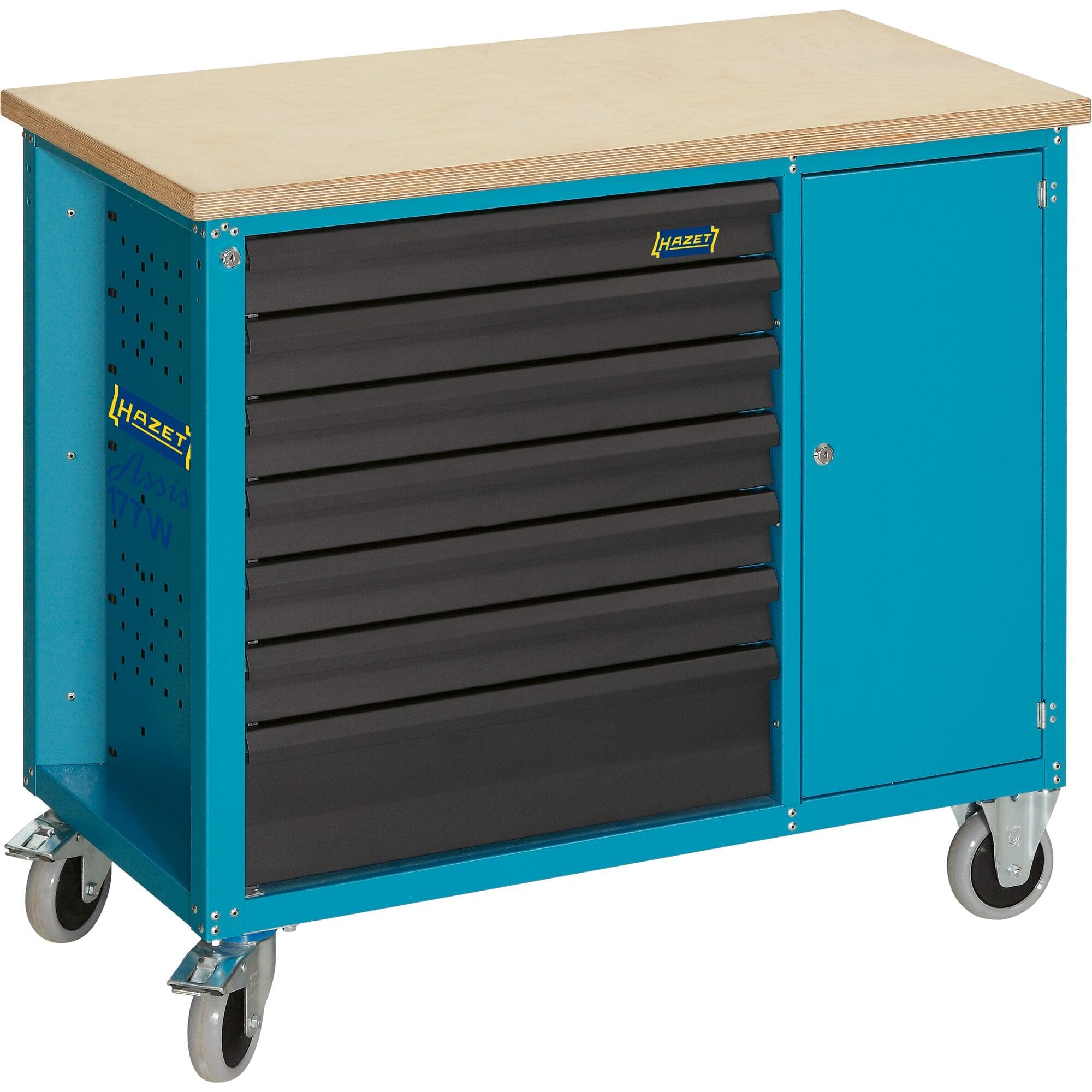 Fahrbare Werkbank ∙ mit Sortiment Schubladen, flach: 6 x 79 x 527 x 348 mm - MELTEC GmbH
