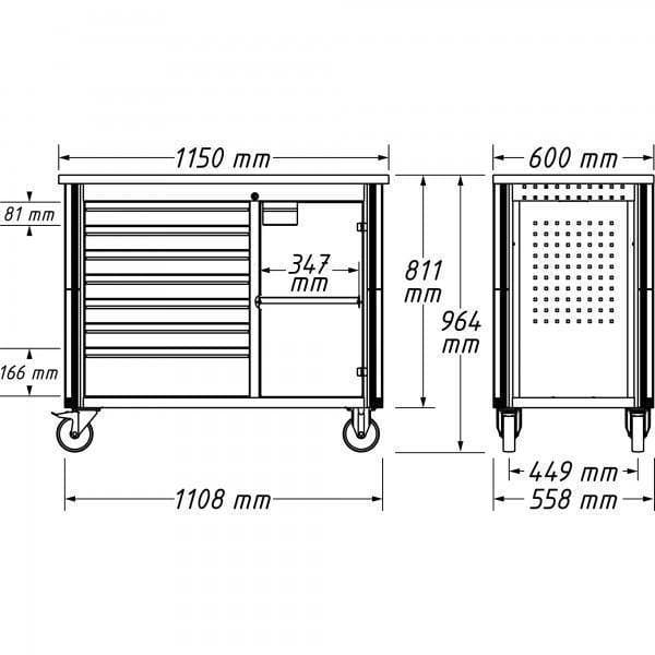 Fahrbare Werkbank 179NW-7/230 - MELTEC GmbH