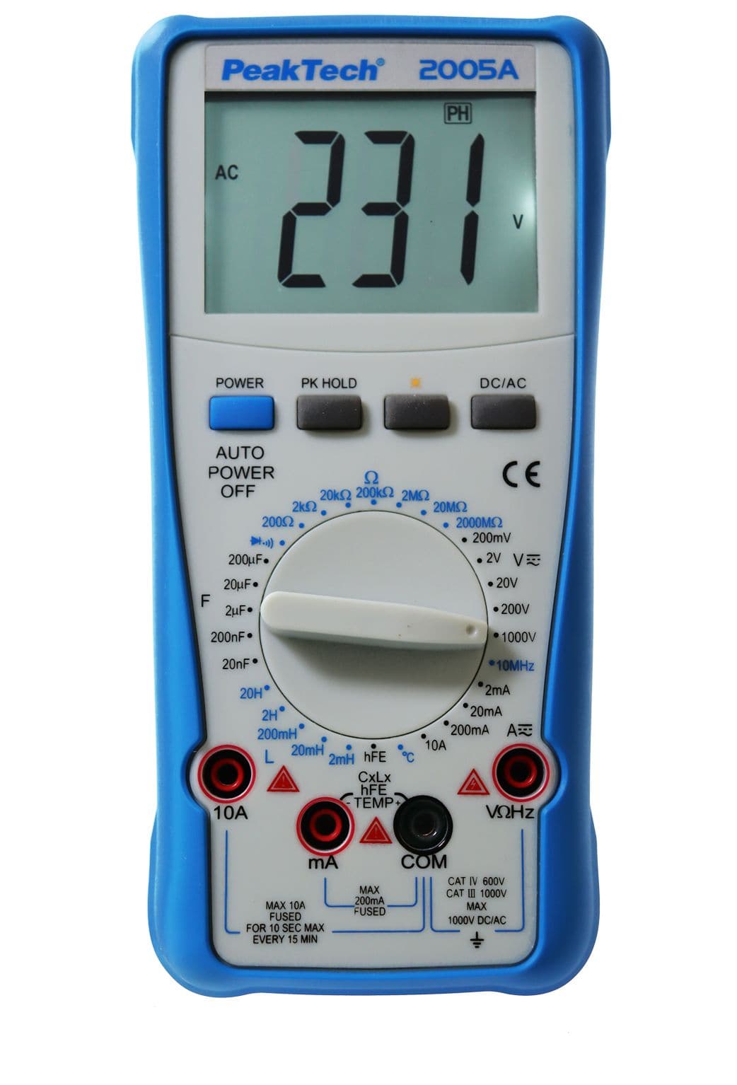 P 2005 A - Digitalmultimeter ~ 2.000 Counts ~ 1000V, 10A AC/DC - MELTEC GmbH