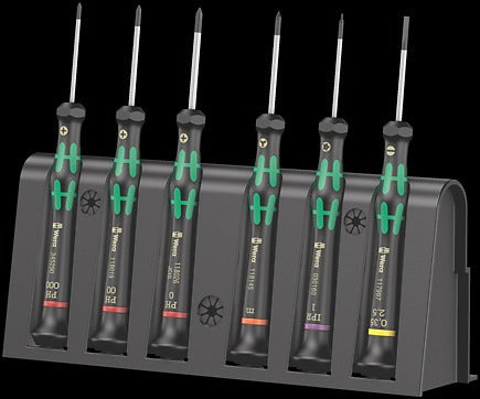 2050/6 Elektronik-Schraubendrehersatz + Rack, 6‑teilig - MELTEC GmbH