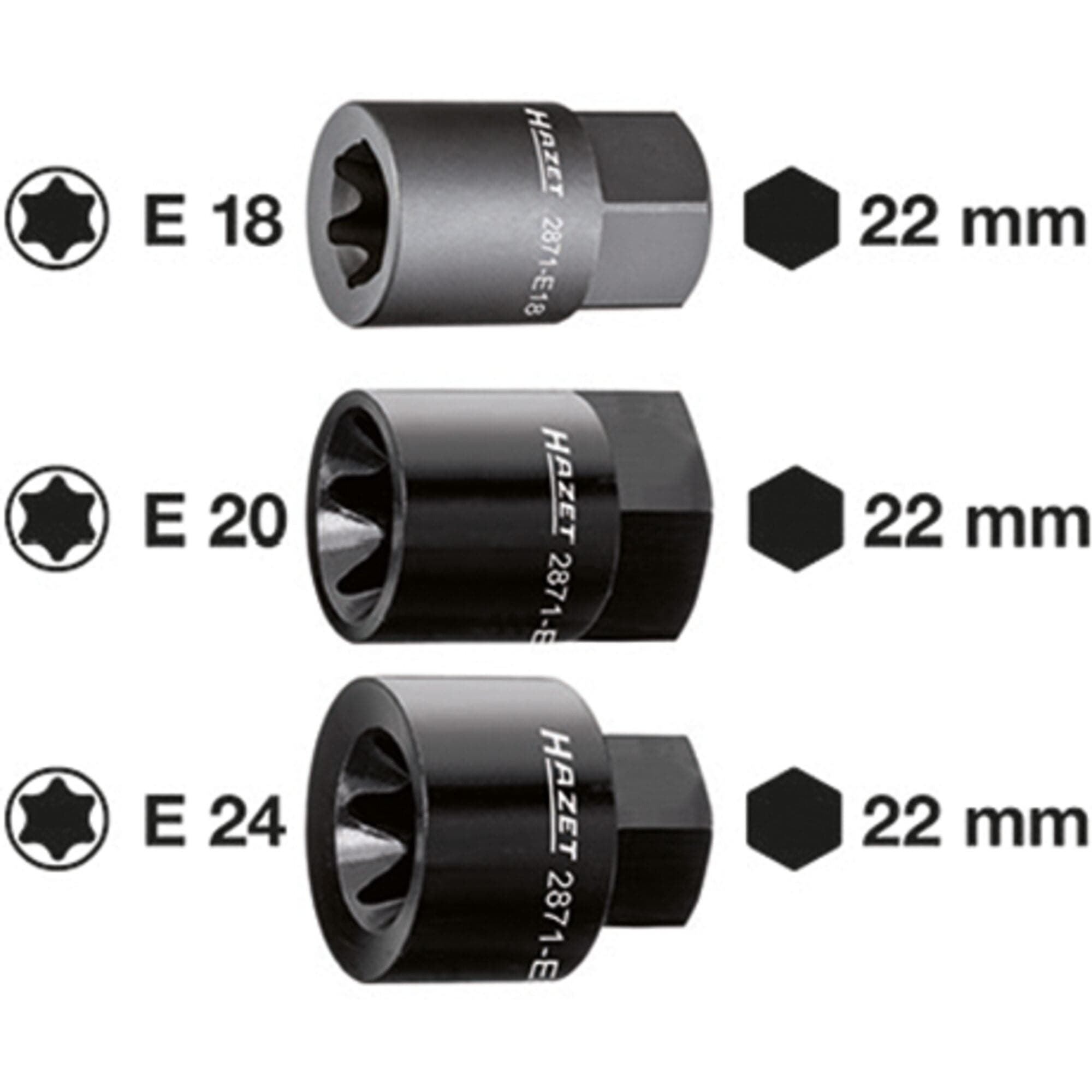 Bremssattel TORX® EinsatzAußen-Sechskant 22 mm ∙ Außen TORX® Profil ∙ E20 - MELTEC GmbH