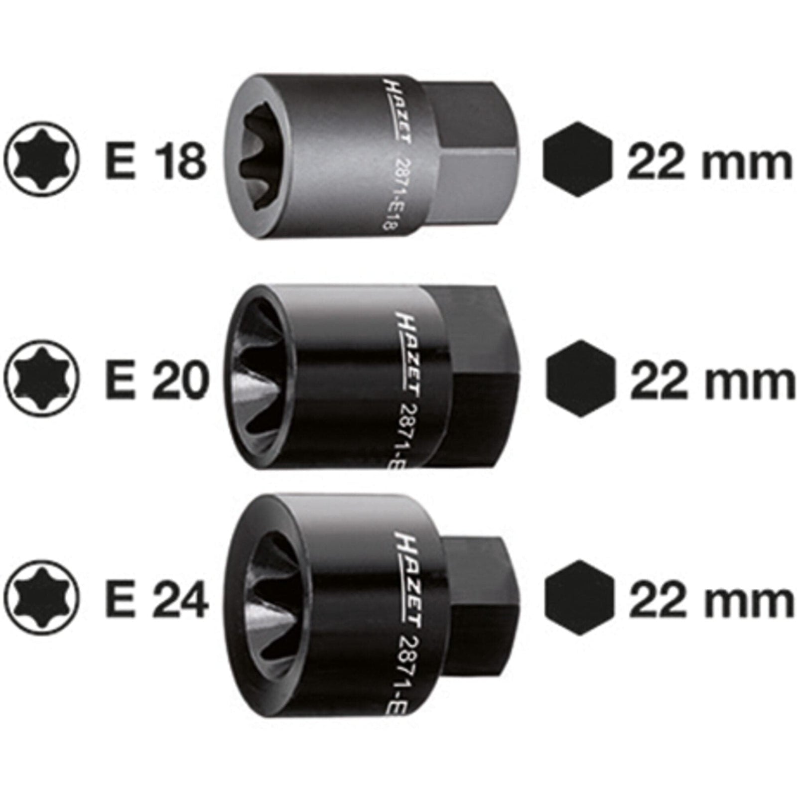 Bremssattel TORX® EinsatzAußen-Sechskant 22 mm ∙ Außen TORX® Profil ∙ E20 - MELTEC GmbH