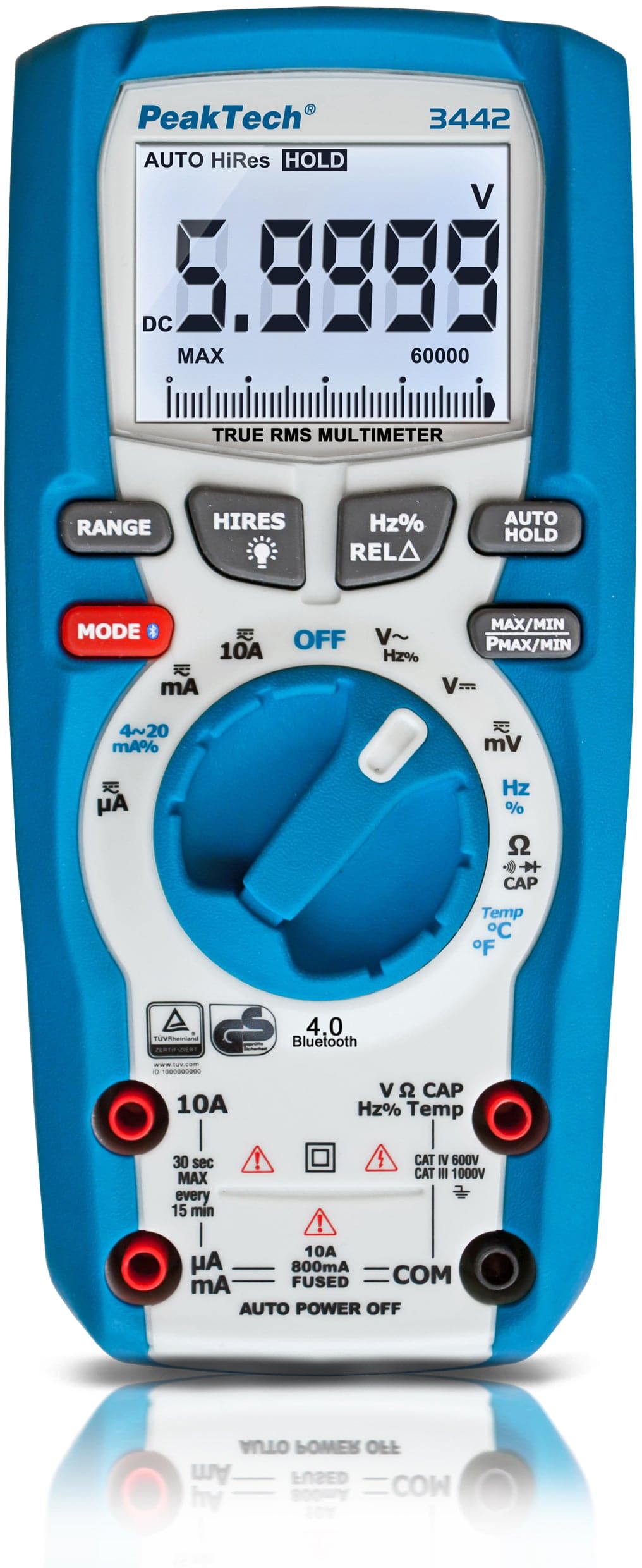 P 3442 - True RMS Digitalmultimeter ~ 60.000 Counts ~ 1000V AC/DC, Bluetooth - MELTEC GmbH