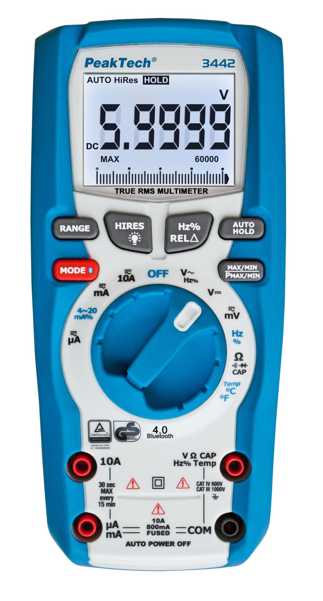 P 3442 - True RMS Digitalmultimeter ~ 60.000 Counts ~ 1000V AC/DC, Bluetooth - MELTEC GmbH